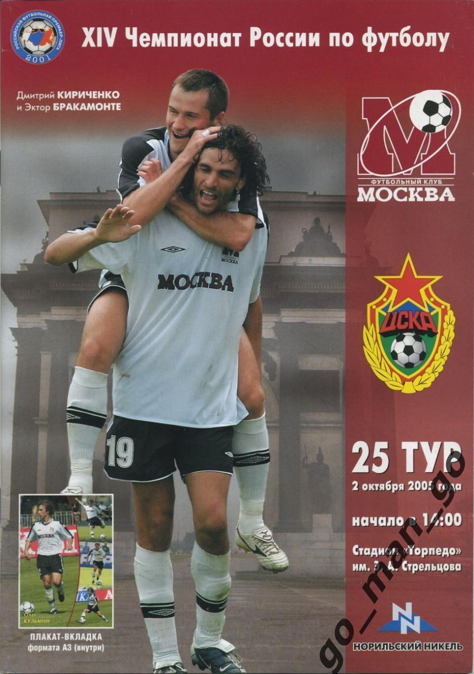 ФК МОСКВА – ЦСКА Москва 02.10.2005.