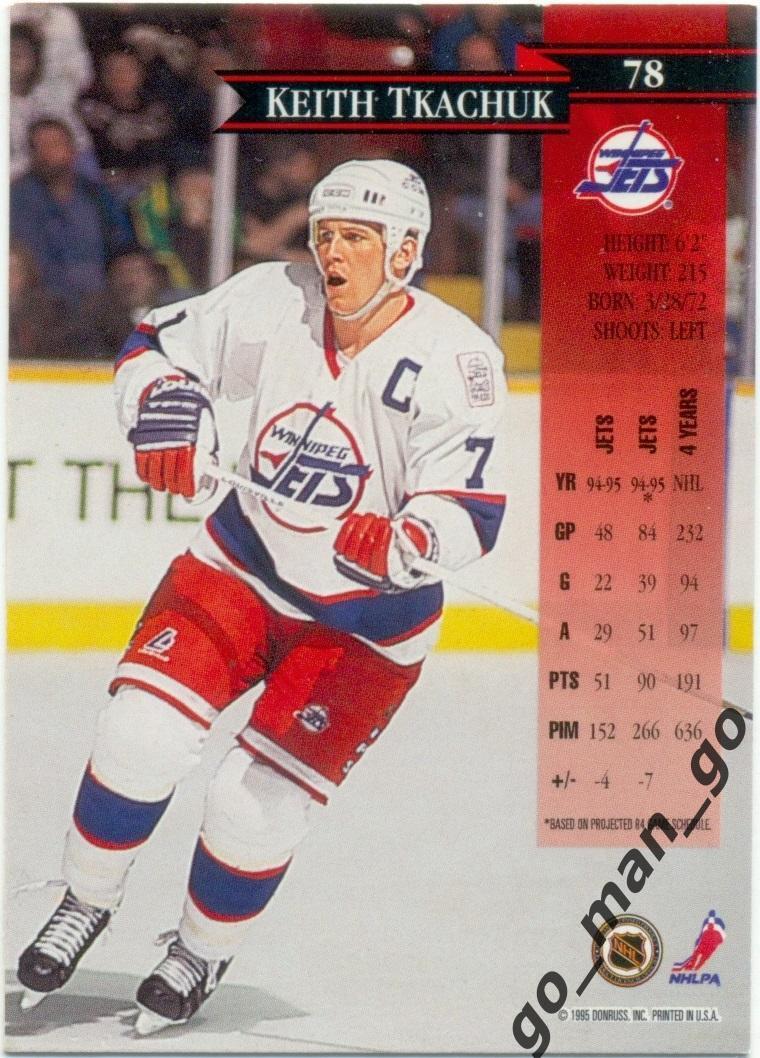 Keith Tkachuk (Winnipeg Jets). Donruss NHL 1995-1996, № 78. 1