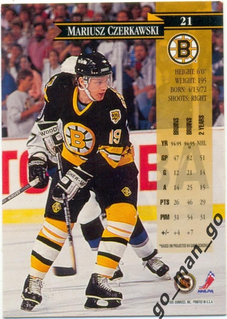 Mariusz Czerkawski (Boston Bruins). Donruss NHL 1995-1996, № 21. 1