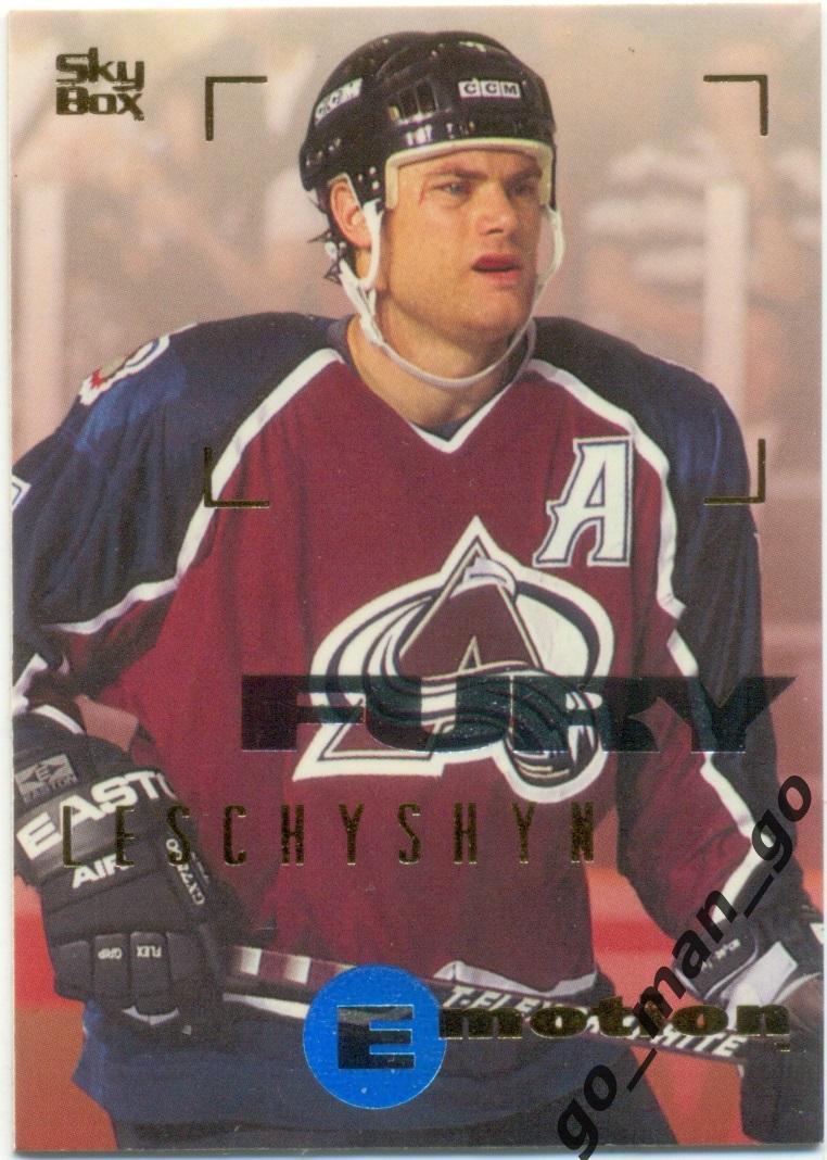 Curtis Leschyshyn (Colorado Avalanche). Fleer/SkyBox Emotion NHL 1995-1996 № 39.