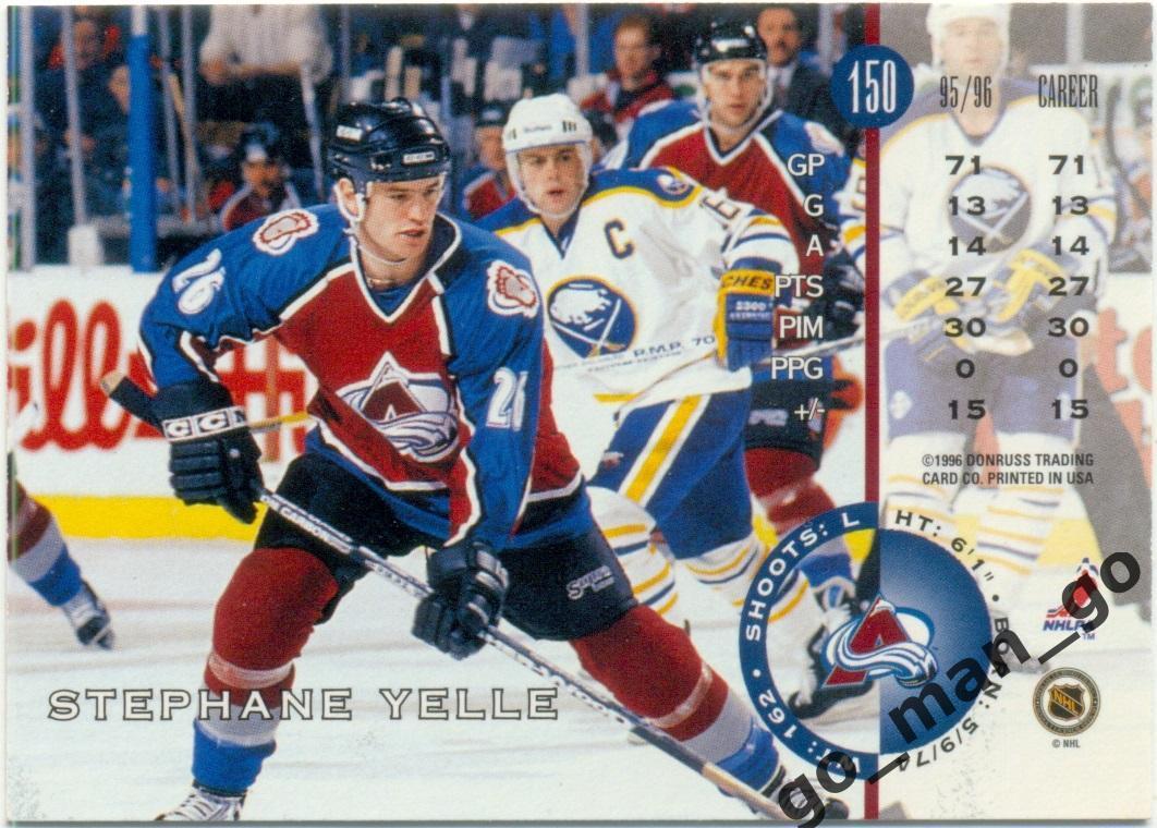 Stephane Yelle (Colorado Avalanche). Leaf NHL 1996-1997, № 150. 1