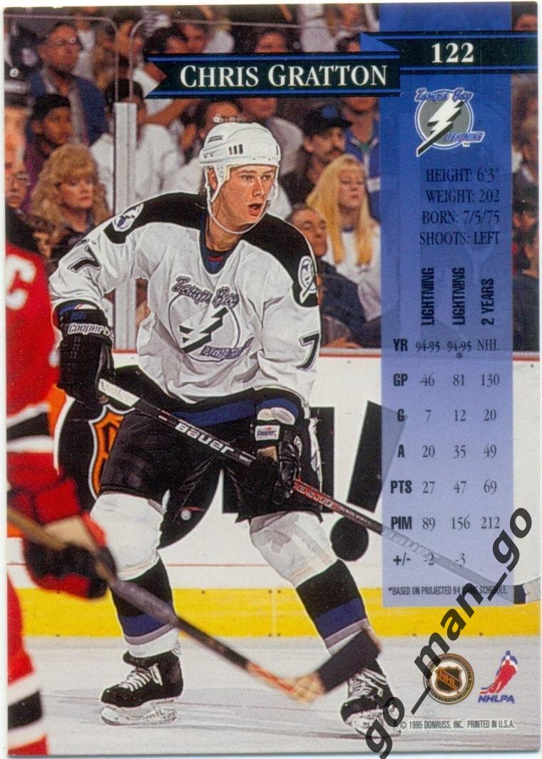 Chris Gratton (Tampa Bay Lightning). Donruss NHL 1995-1996, № 122. 1