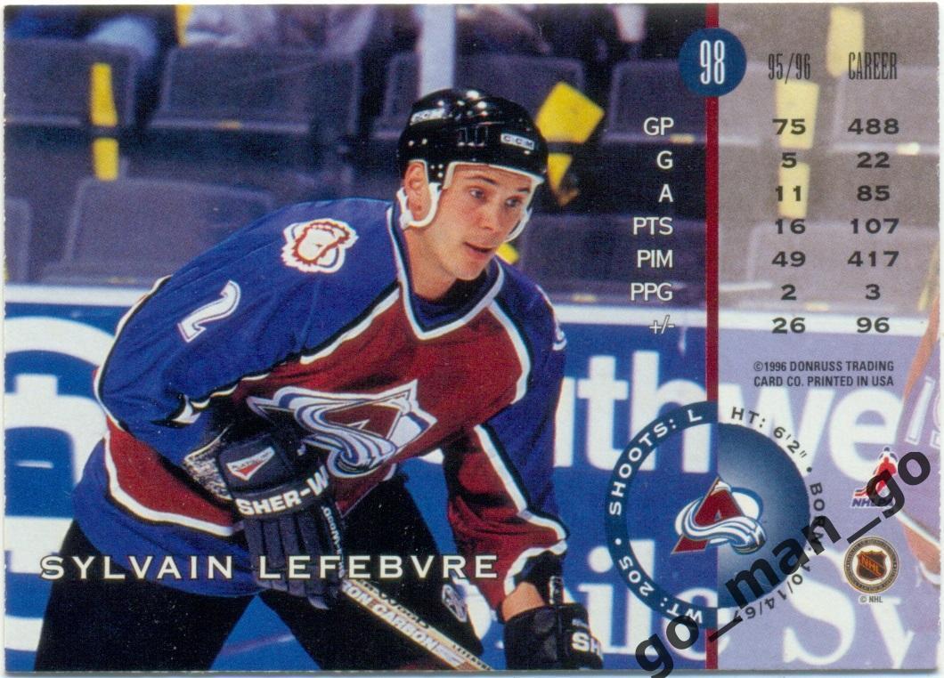 Sylvain Lefebvre (Colorado Avalanche). Leaf NHL 1996-1997, № 98. 1