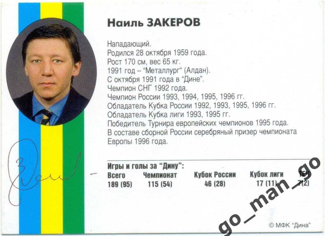 Наиль Закеров. Мини-футбольный клуб Дина Москва 1997, вид 1. 1