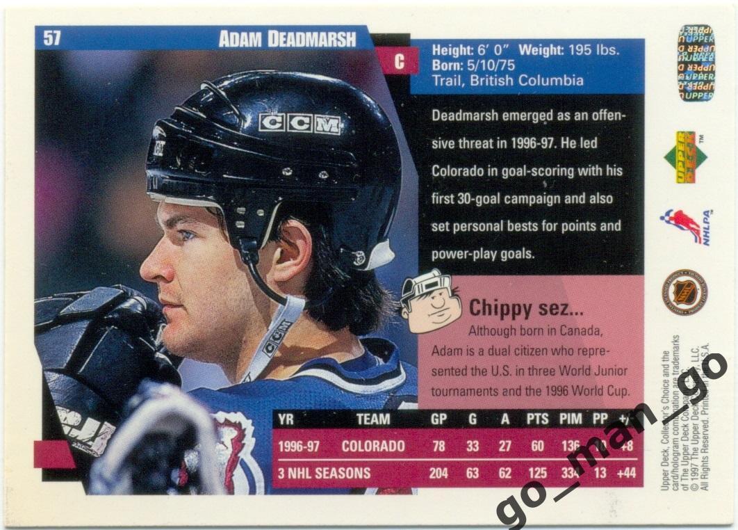 Adam Deadmarsh Colorado Avalanche. Upper Deck Collector's Choice 1997-1998 № 57. 1