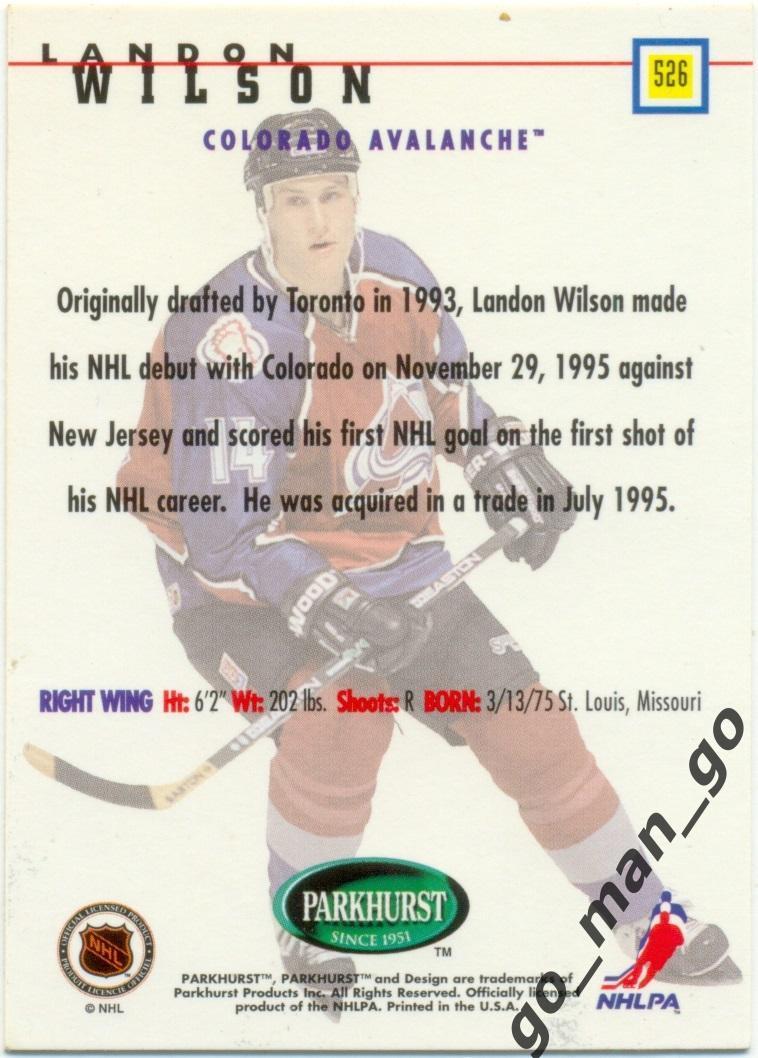 Landon Wilson Colorado Avalanche. Parkhurst International 1995-1996 Rookie № 526 1