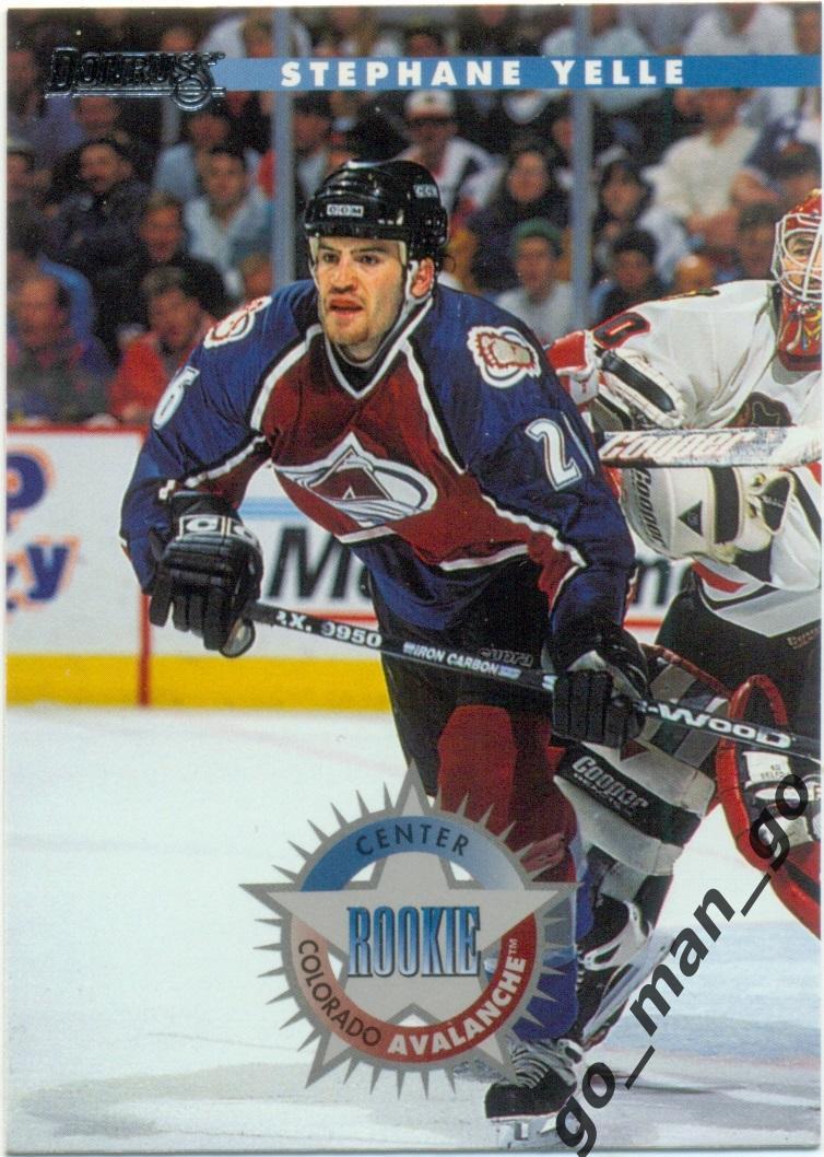 Stephane Yelle (Colorado Avalanche). Donruss NHL 1996-1997, № 220, Rookie.