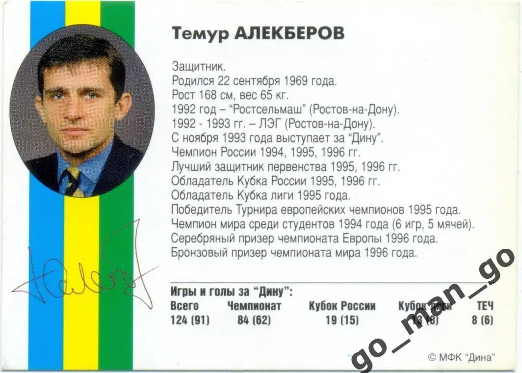 Темур Алекберов. Мини-футбольный клуб Дина Москва 1997, вид 2. 1
