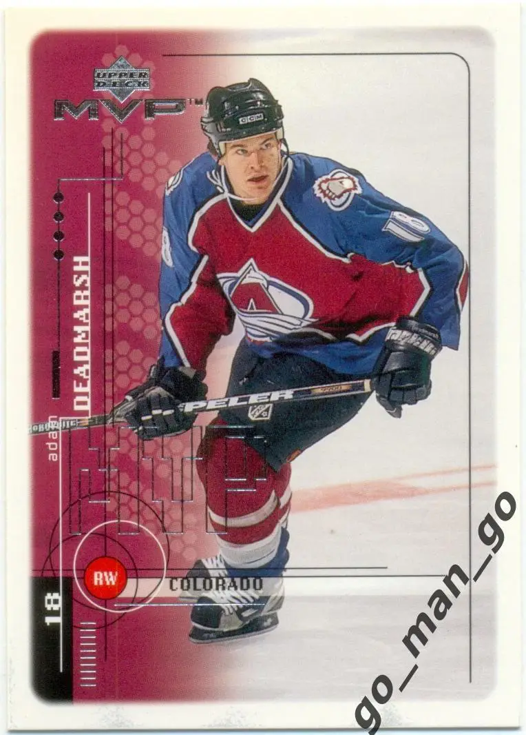 Adam Deadmarsh (Colorado Avalanche). Upper Deck MVP NHL 1998-1999, № 58.