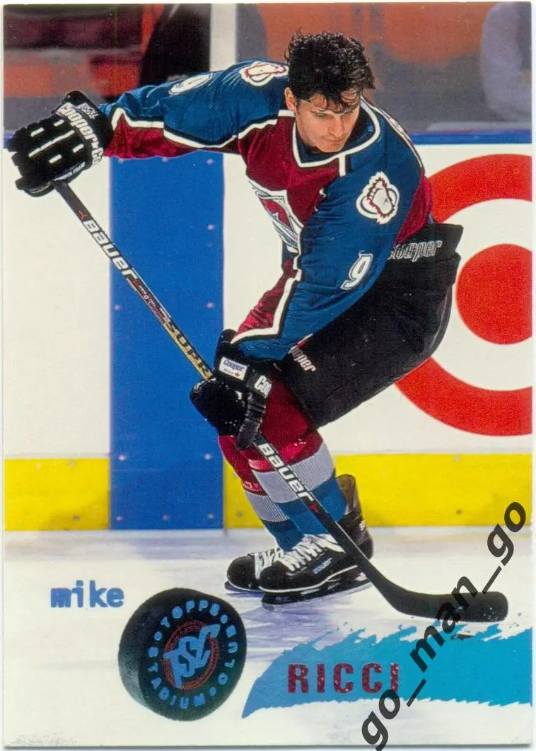 Mike Ricci (Colorado Avalanche). Topps Stadium Club Hockey NHL 1995-1996, № 71.