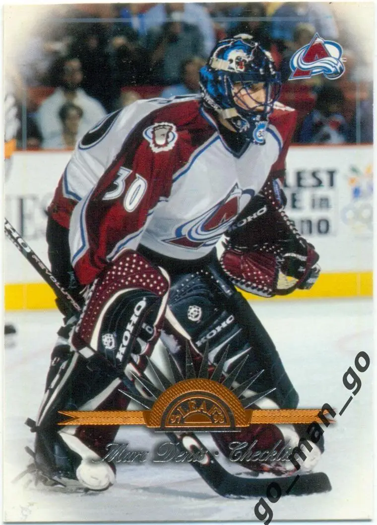 Marc Denis (Colorado Avalanche). Leaf NHL 1997-1998, № 105, Checklist.