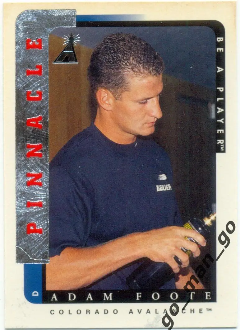 Adam Foote (Colorado Avalanche). Pinnacle Be a Player NHL 1996-1997, № 196.