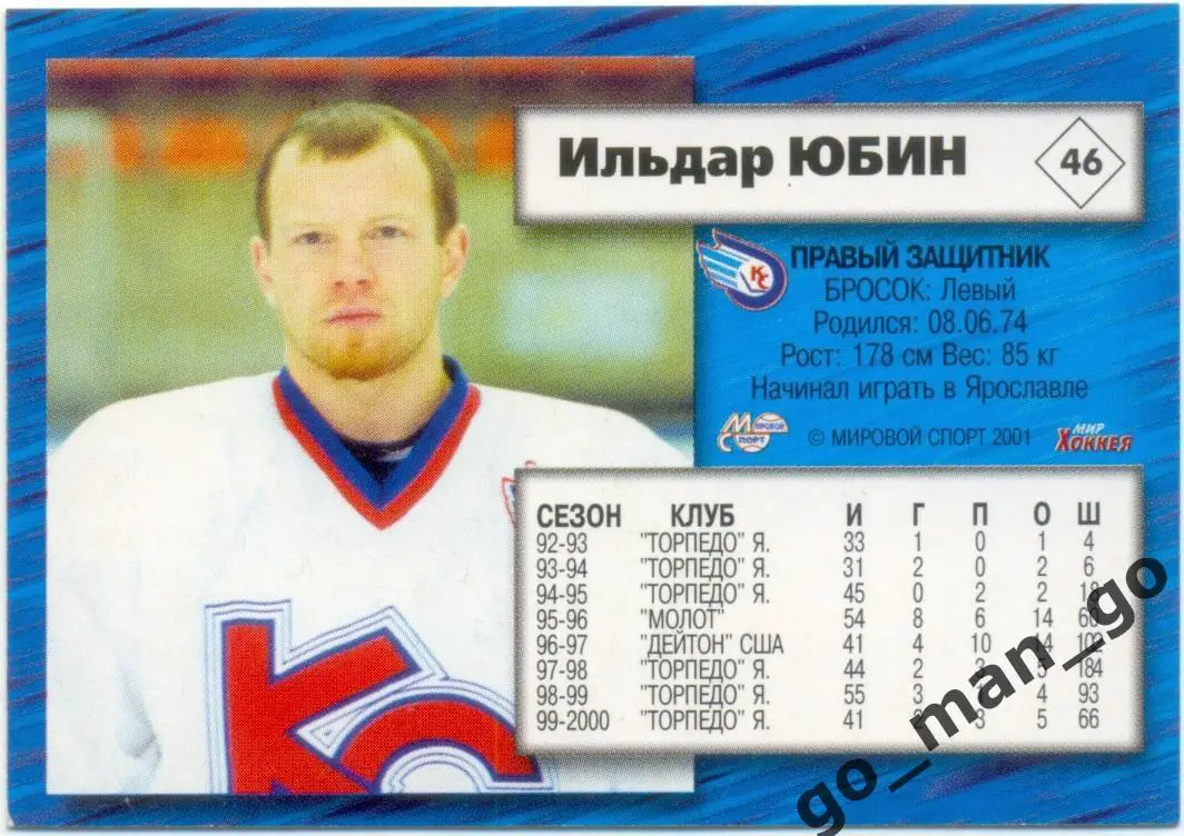 Ильдар Юбин (Крылья Советов). Мировой спорт Российский хоккей 2000-2001, № 46. 1