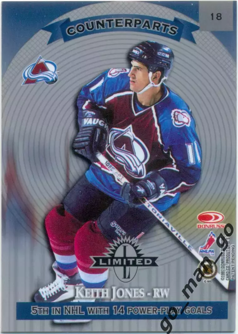 Adam Graves Rangers Keith Jones Colorado Avalanche Donruss Limited 1997-1998, 18 1