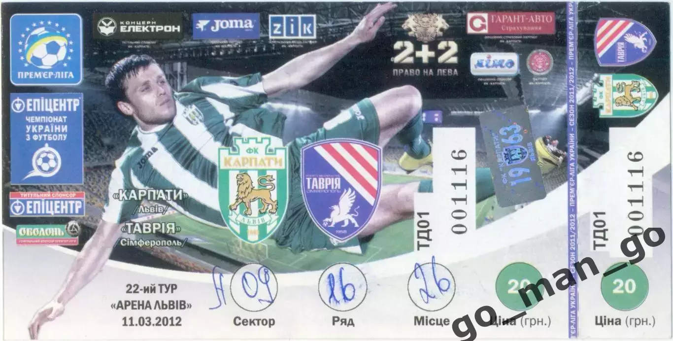 КАРПАТЫ Львов – ТАВРИЯ Симферополь 11.03.2012.