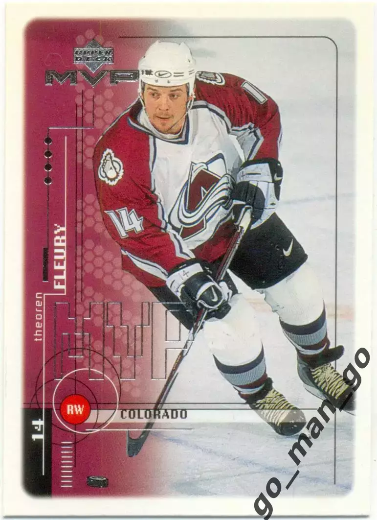 Theoren Fleury (Colorado Avalanche). Upper Deck MVP NHL 1999-2000, № 57.