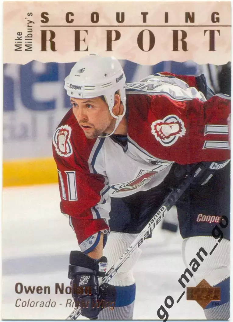 Owen Nolan (Colorado Avalanche). Upper Deck Scouting Report NHL 1995-1996, № 246