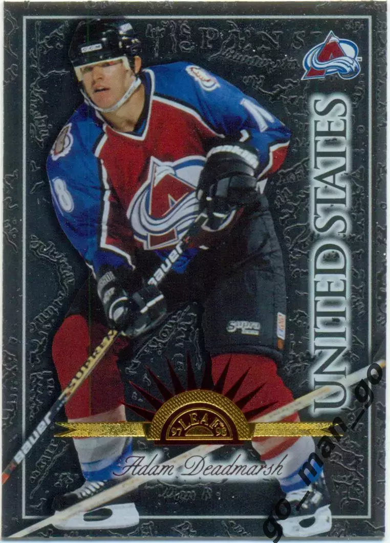 Adam Deadmarsh (Colorado Avalanche). Leaf International Stars NHL 1997-1998 № 57