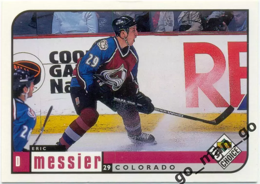 Eric Messier (Colorado Avalanche). Upper Deck UD Choice NHL 1998-1999, № 53.