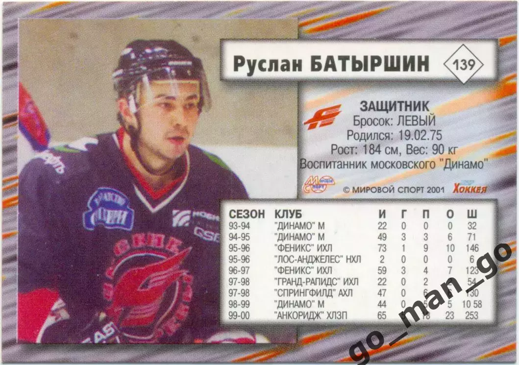 Руслан Батыршин (Авангард Омск). Мировой спорт Российский хоккей 2000-2001 № 139 1