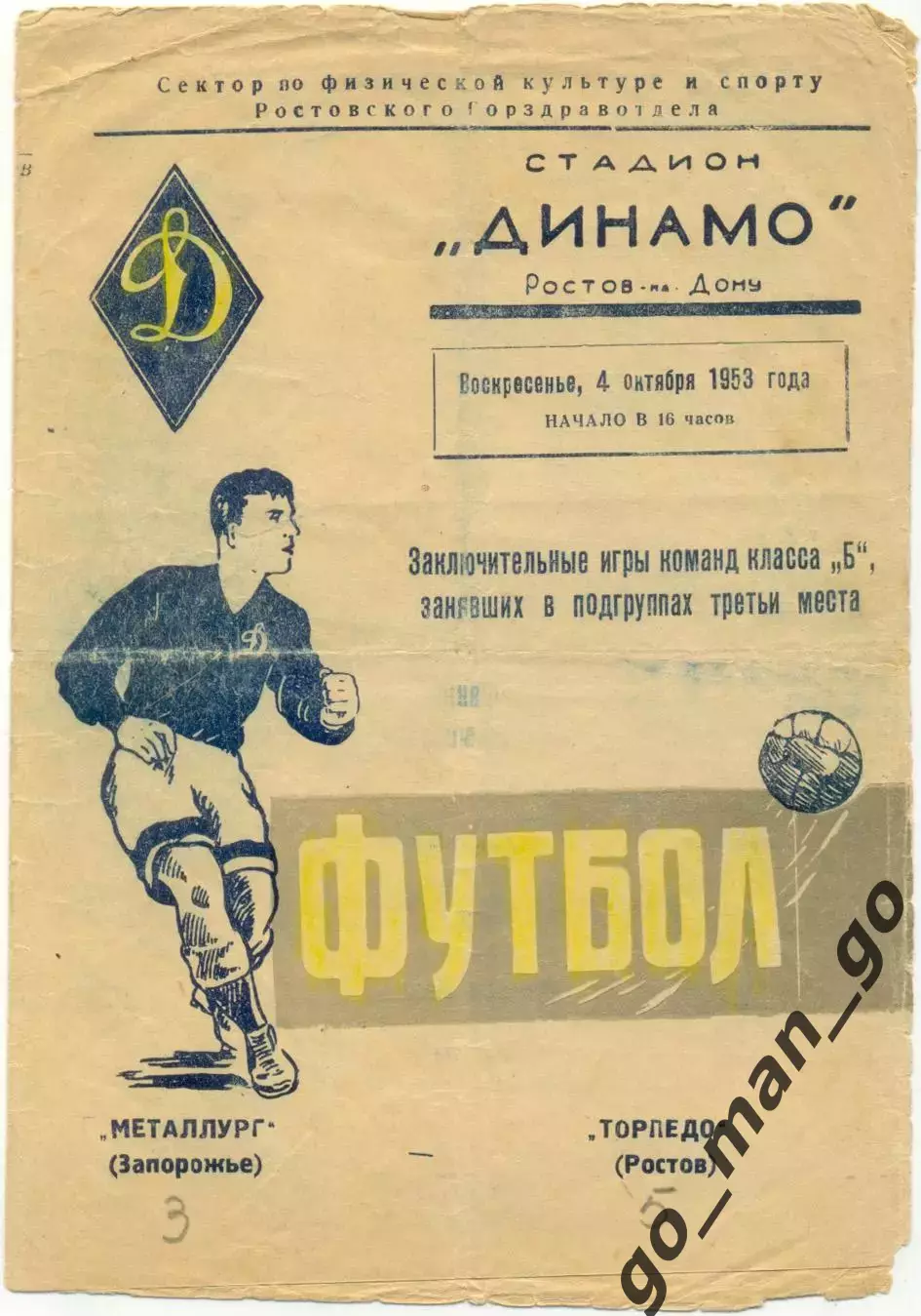 ТОРПЕДО Ростов-на-Дону – МЕТАЛЛУРГ Запорожье 04.10.1953.
