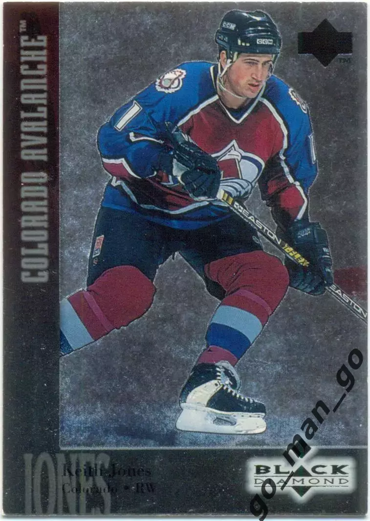 Keith Jones (Colorado Avalanche). Upper Deck Black Diamond NHL 1996-1997, № 39.