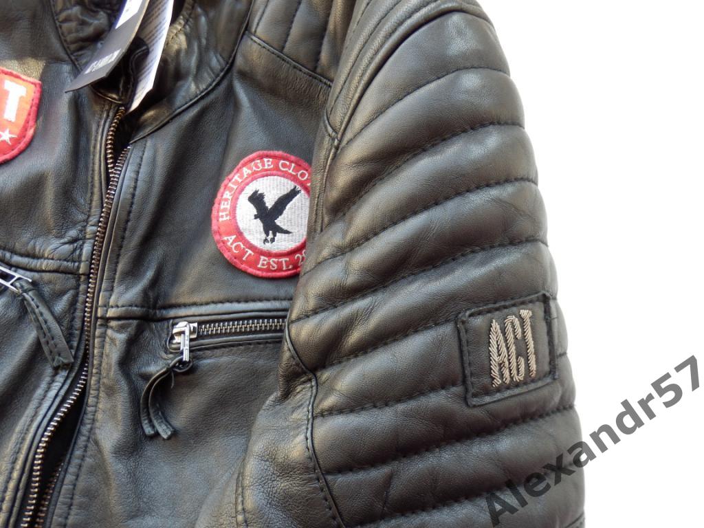 Куртка байкерская черная кожаная AСТ размер ХL Новая 1
