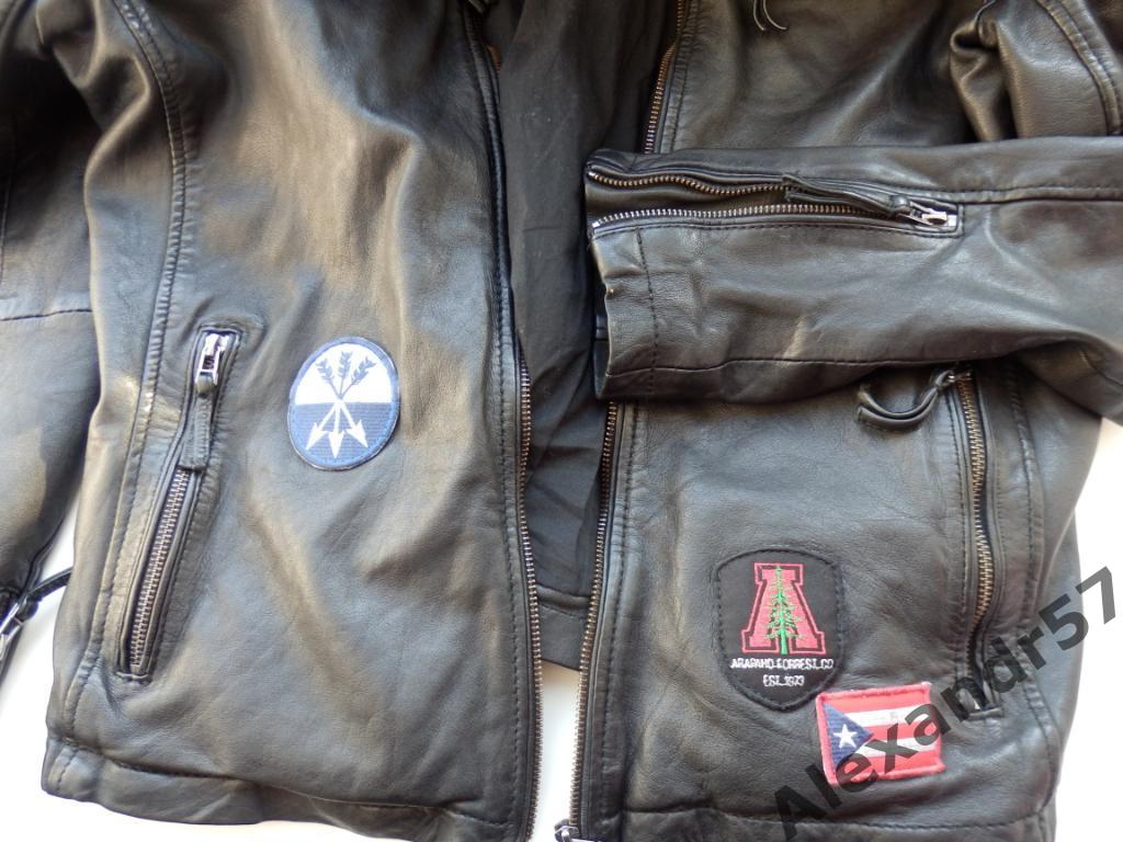 Куртка байкерская черная кожаная AСТ размер ХL Новая 2