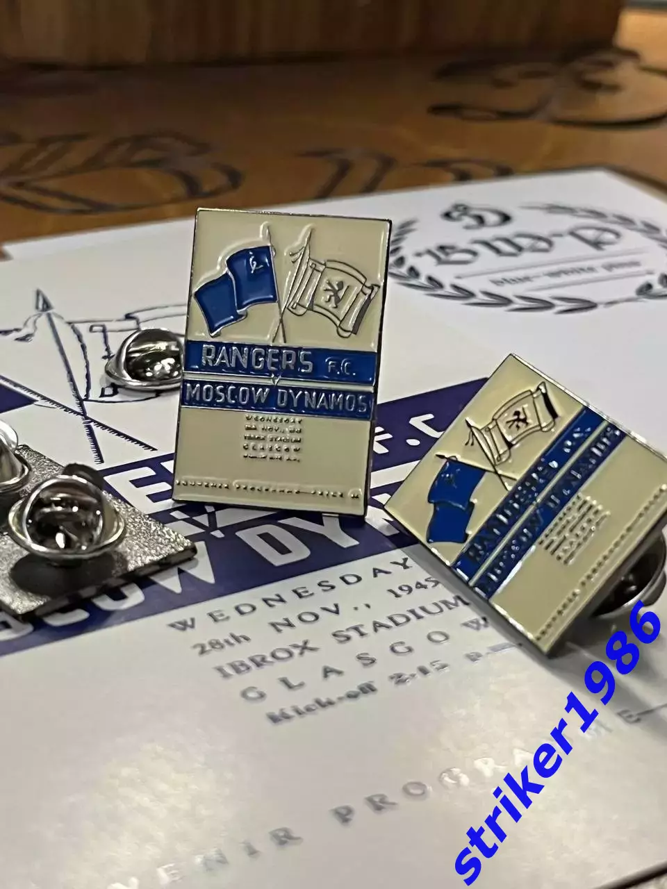 Значок Динамо Турне по Великобритании Рейнджерс - Динамо Bwpins